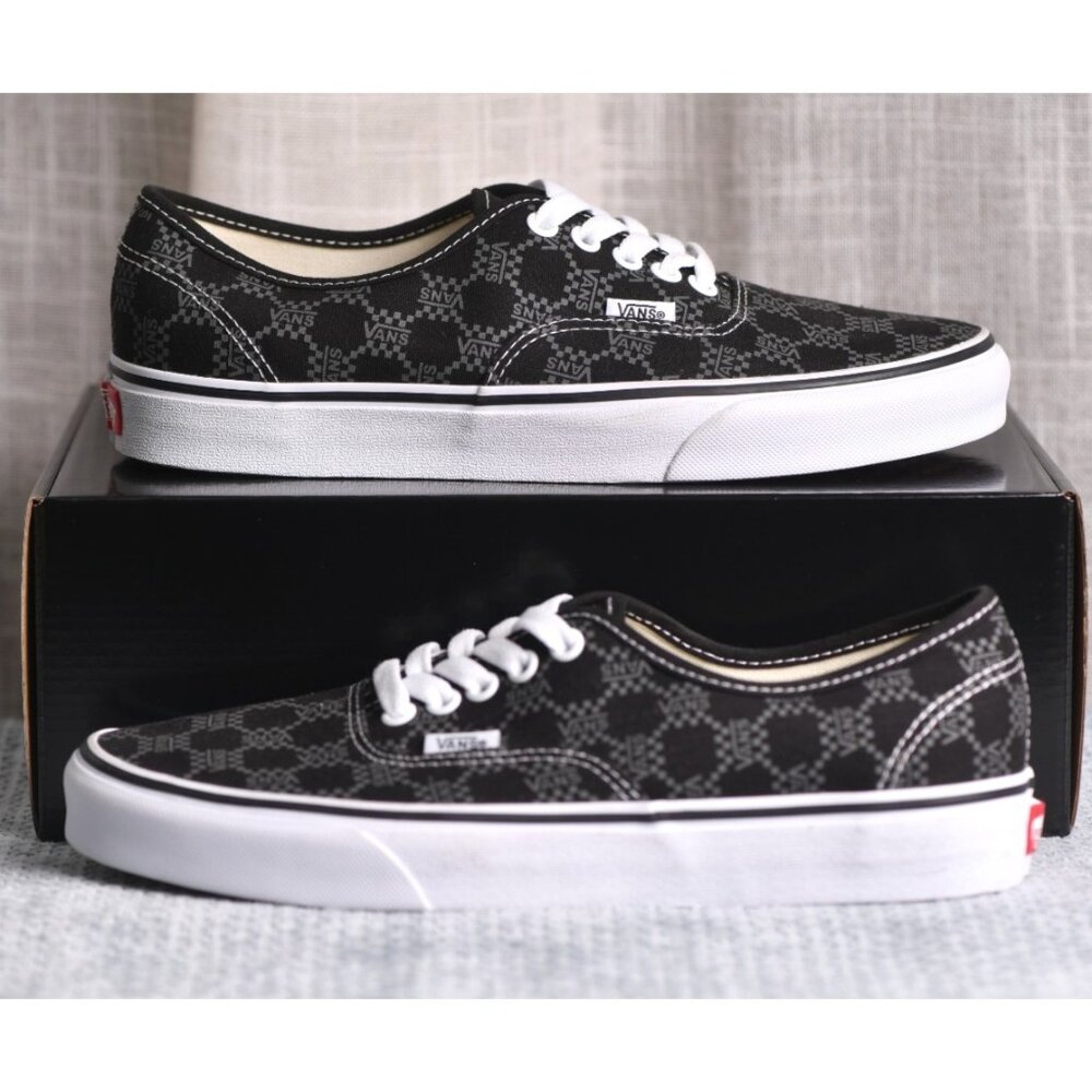 New! Size: 8 Men/9.5 Women | Vans Authentic Monogram - Black - Picture 1 of 16